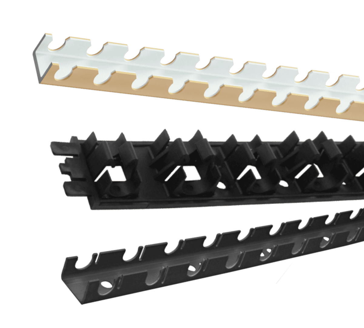 KAN-therm – Rail-System - Kunststoffclipschienen für die Rohrbefestigung bei der Flächenheizung und -Kühlung