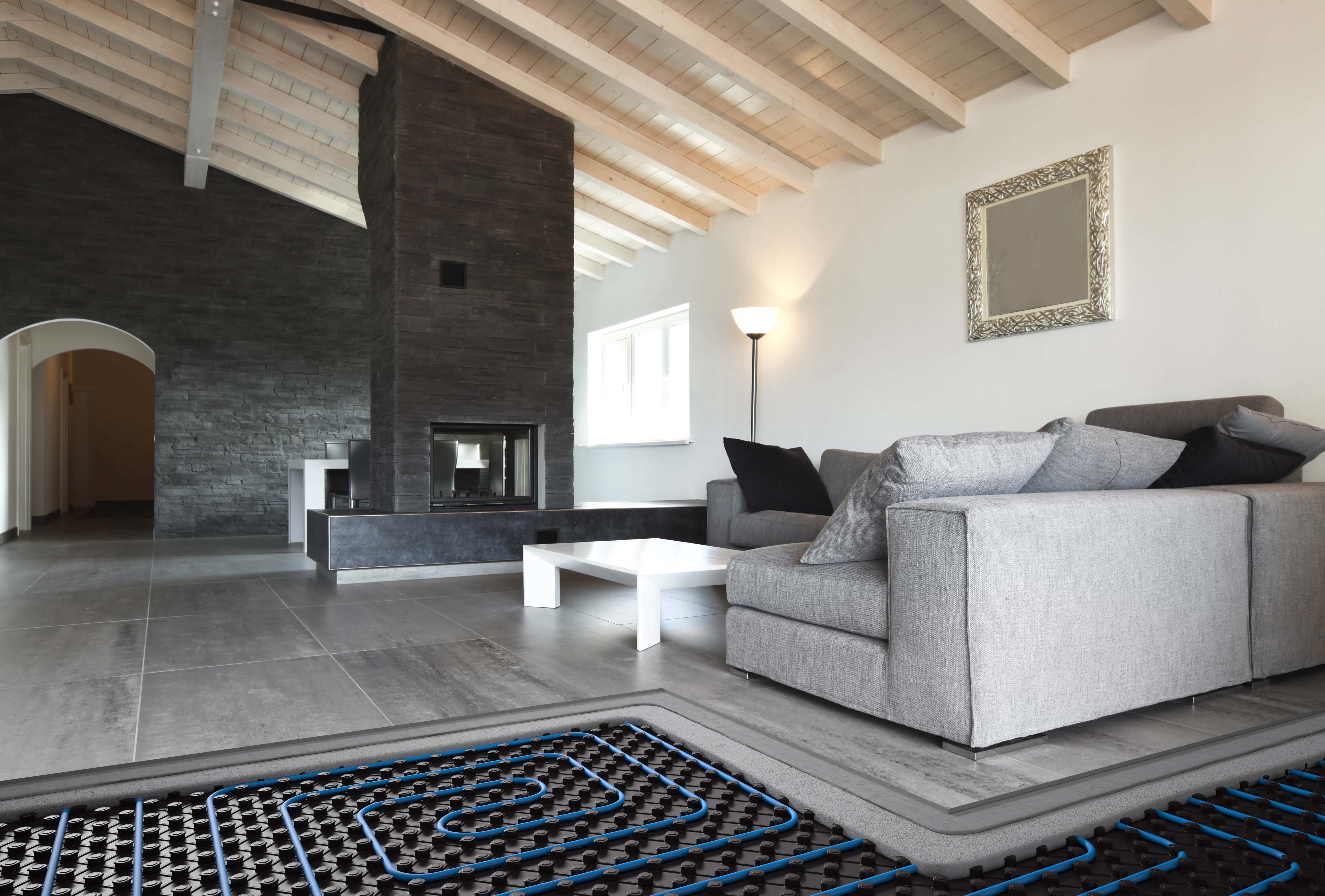 KAN-therm Profil-System - Fußbodenheizung und-kühlung in einem Wohnraum